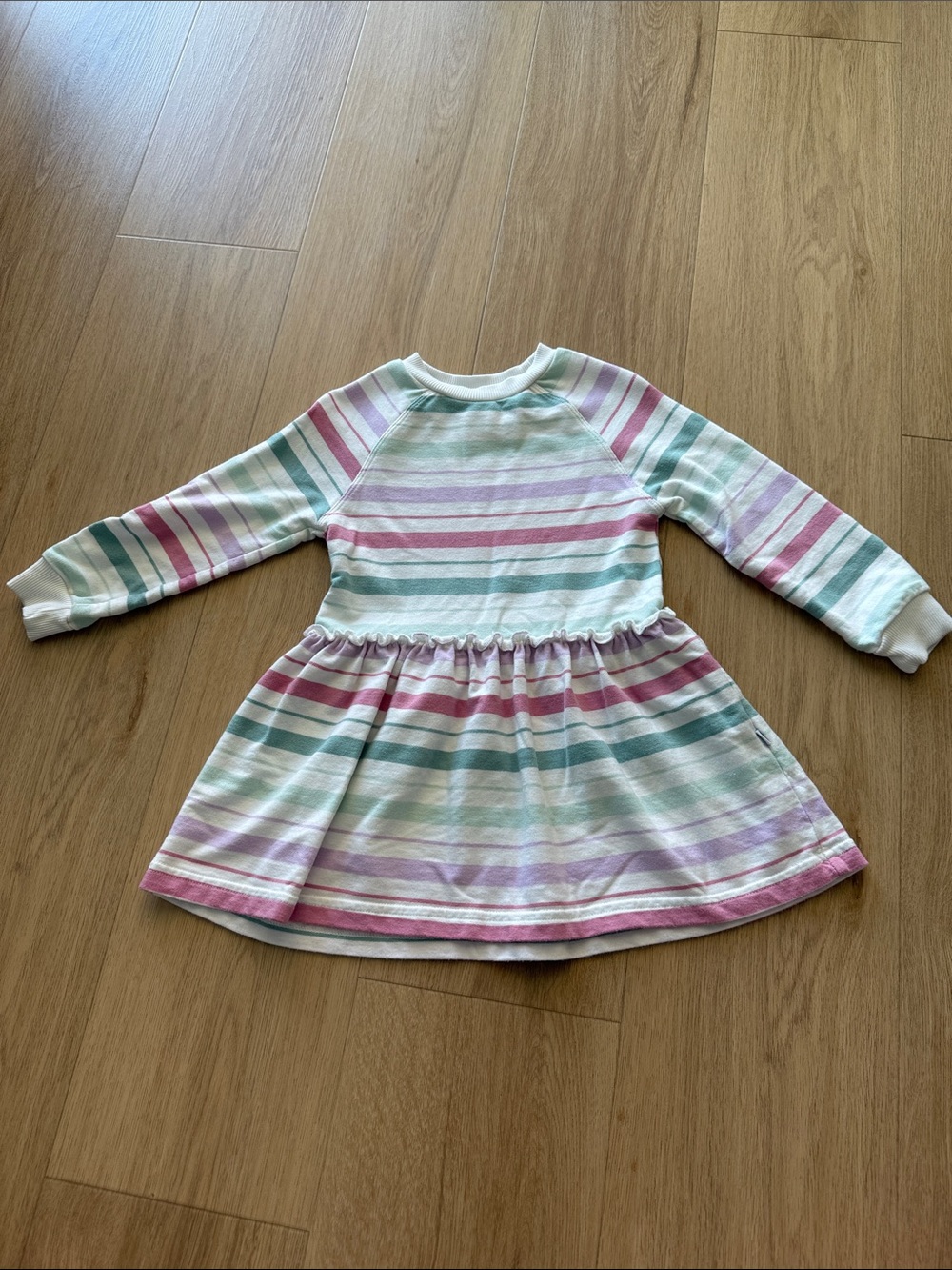 Little Sleepies Winter Stripe Long Sleeve Drip Waist Dress